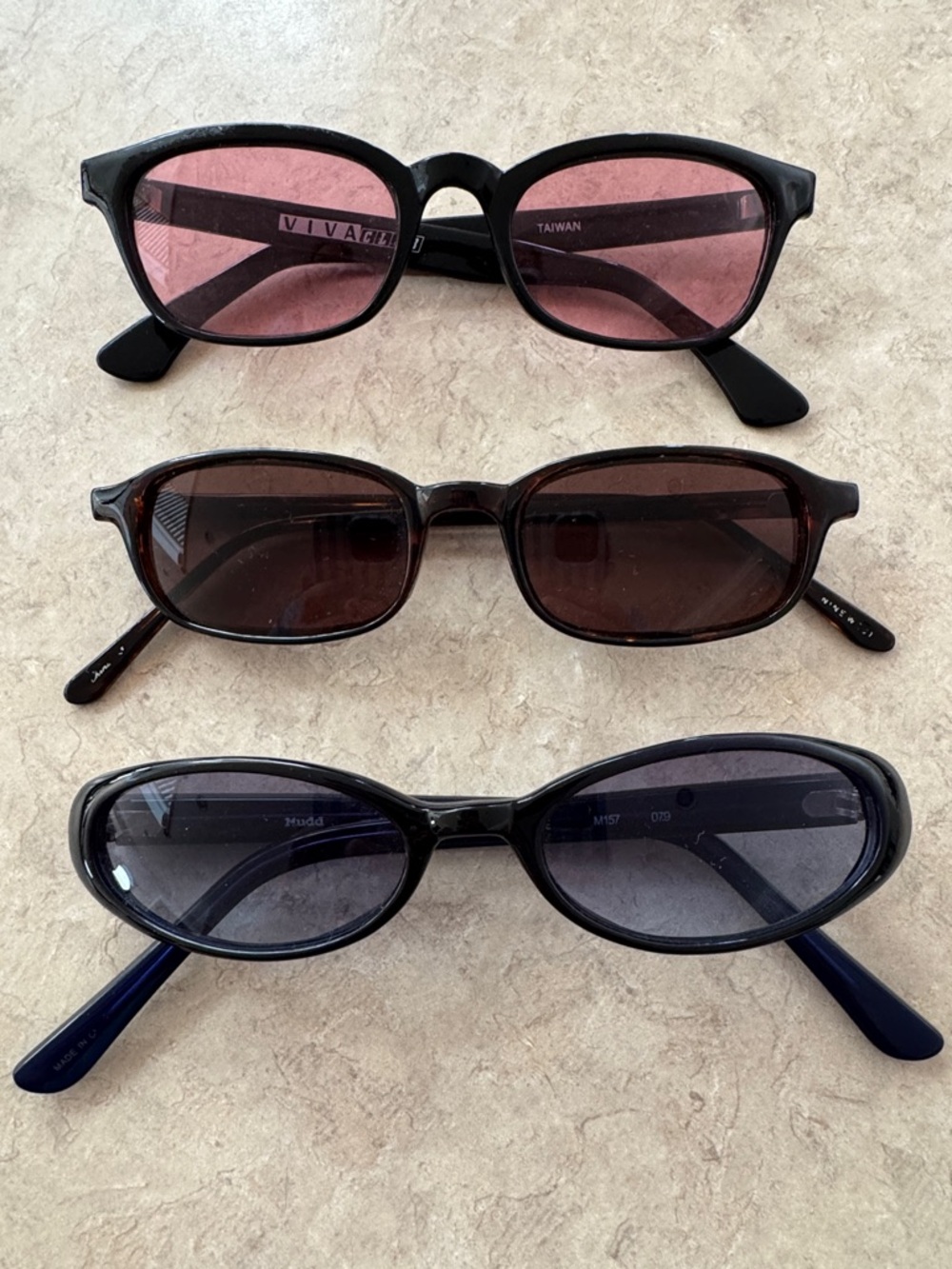 Mudd & Nine West Slim Sunglasses Set of 3 💗 Pink, Brown & Blue Lenses - Picture 3 of 13